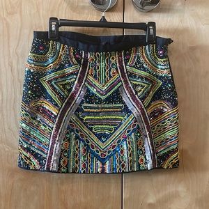 Multi colored sequin/beaded skirt